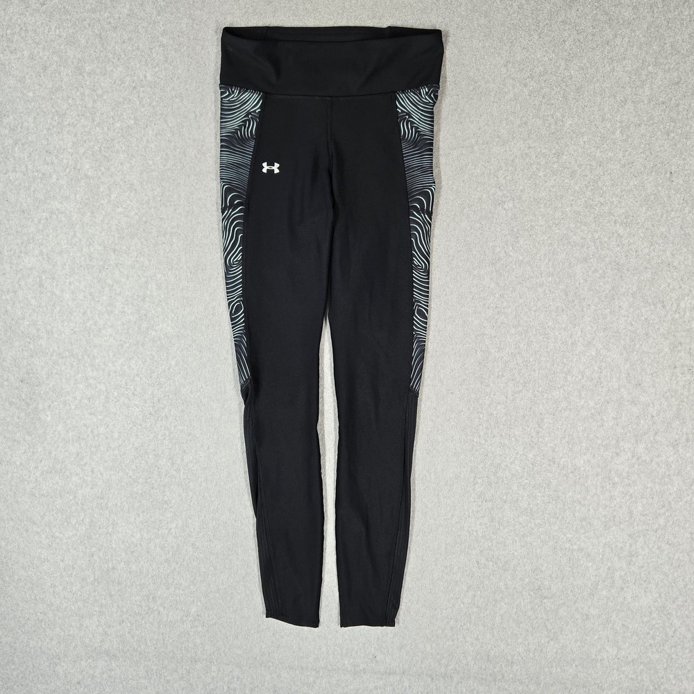 Under Armour Women Activewear Pants S Black Geometric Heatgear Legging NWT